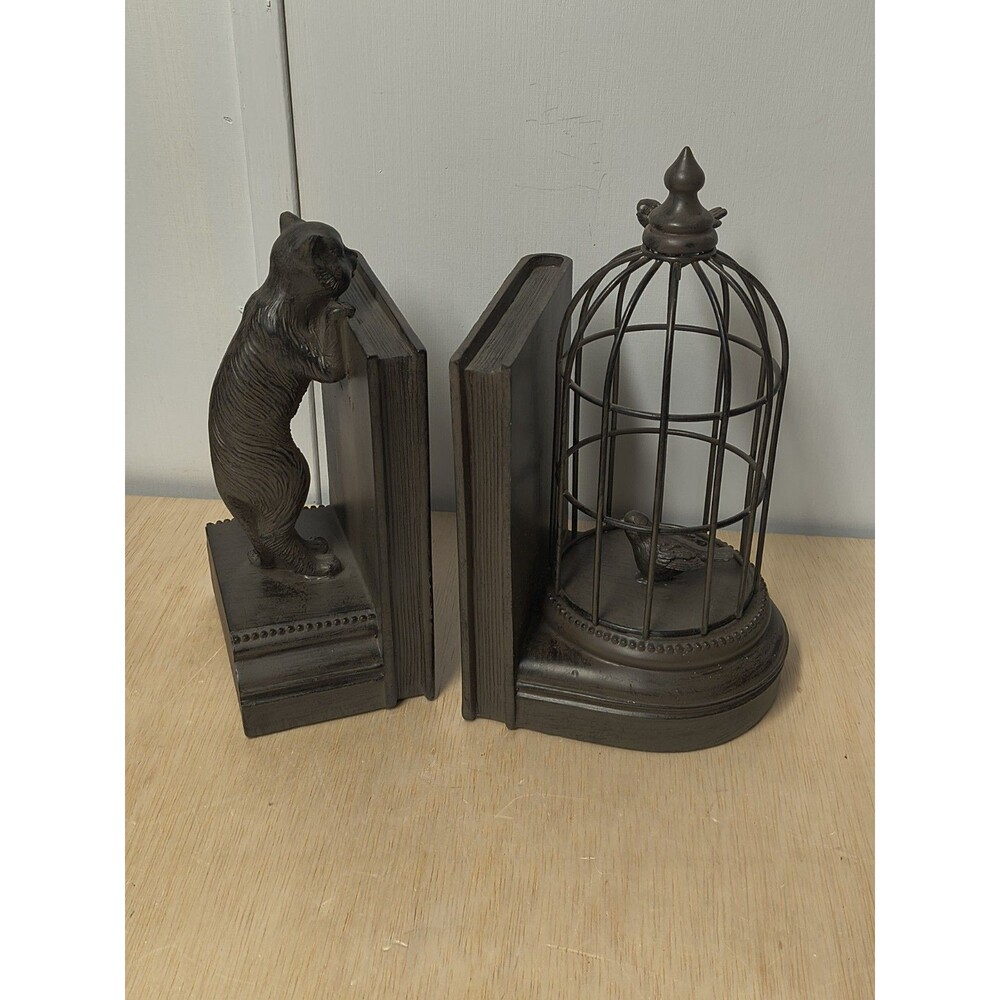 Pier 1 Imports Cat and Bird Bookends